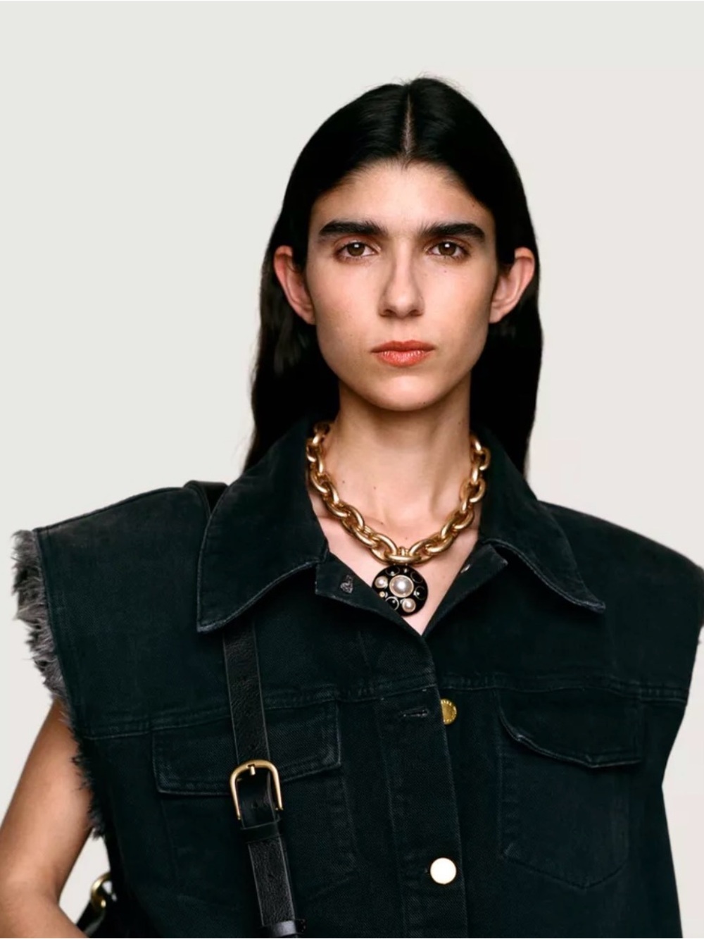 NWT Willy Chavarria for Zara Gold Chunky Chain Necklace with Pendant
